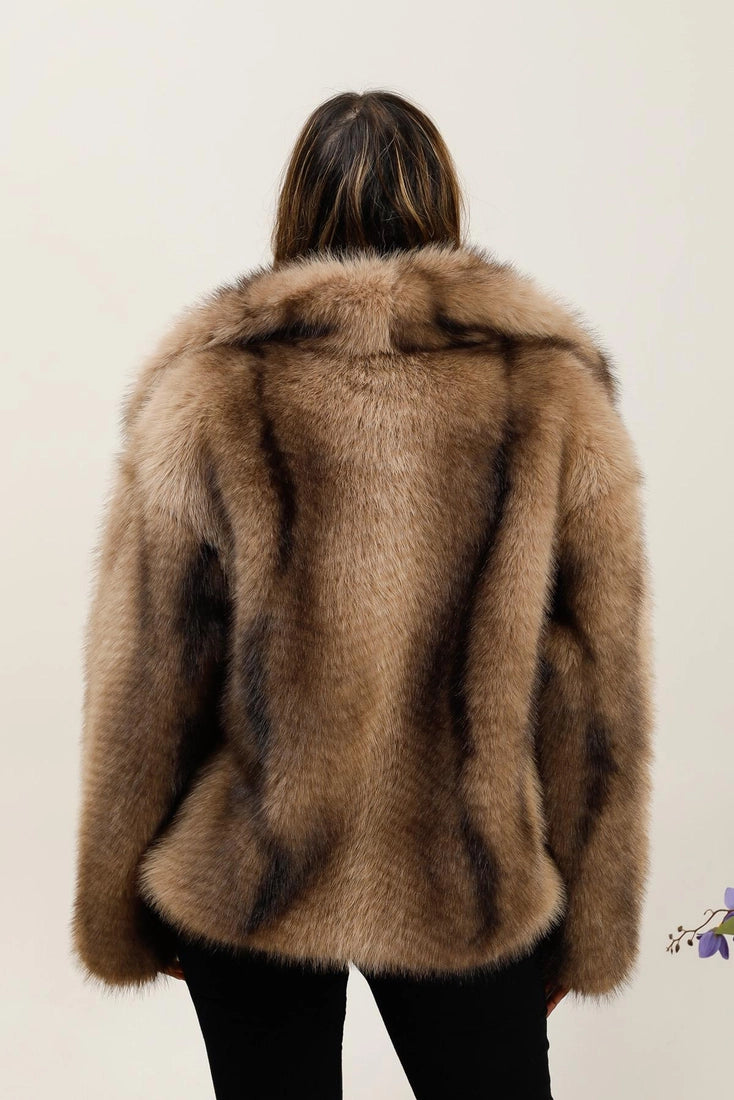 Faux Fur Effect Coat – Elegance & Warmth